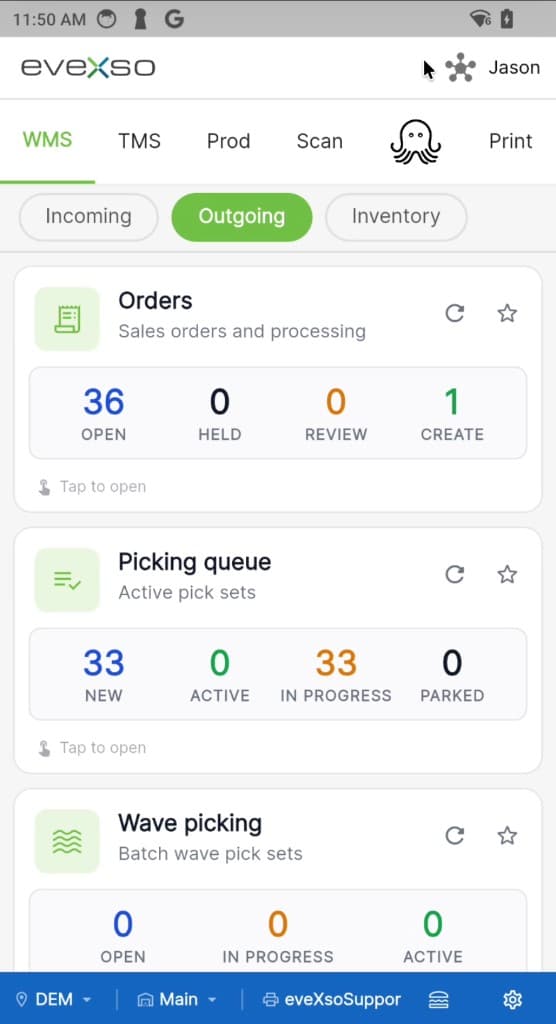 eveXso mobile app in English