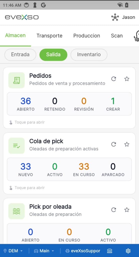 eveXso mobile app in Spanish