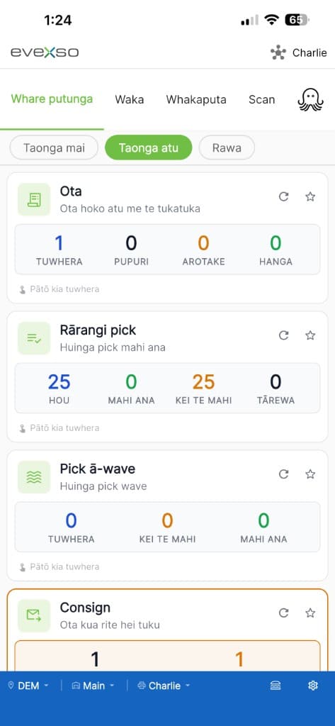 eveXso mobile app in Maori