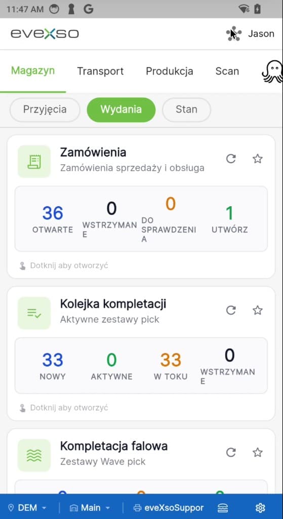 eveXso mobile app in Polish