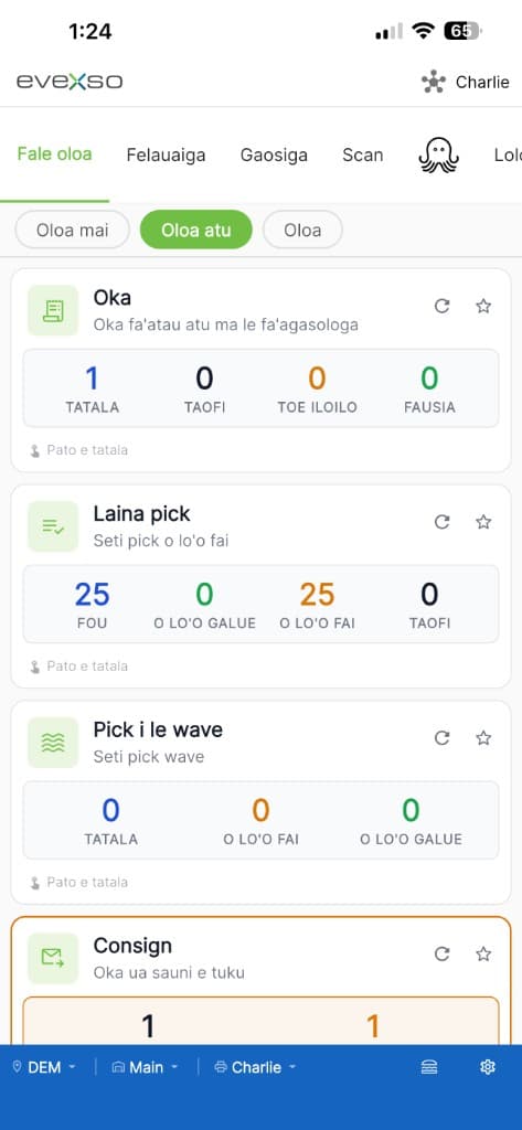 eveXso mobile app in Samoan
